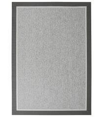 Premium woven vinyl rug with double border and anti-slip backing.