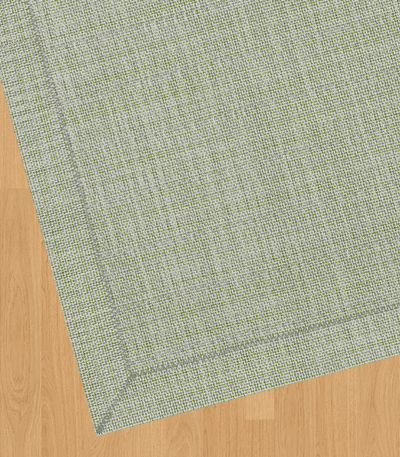 Alfombra vinilo tejido premium resistente, antideslizante e impermeable en suelo de madera.